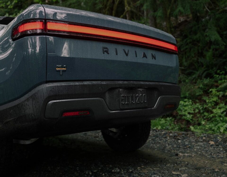 back of Rivian EV
