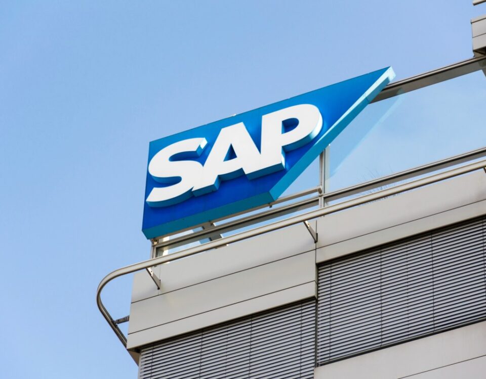 SAP logo on building in Prague