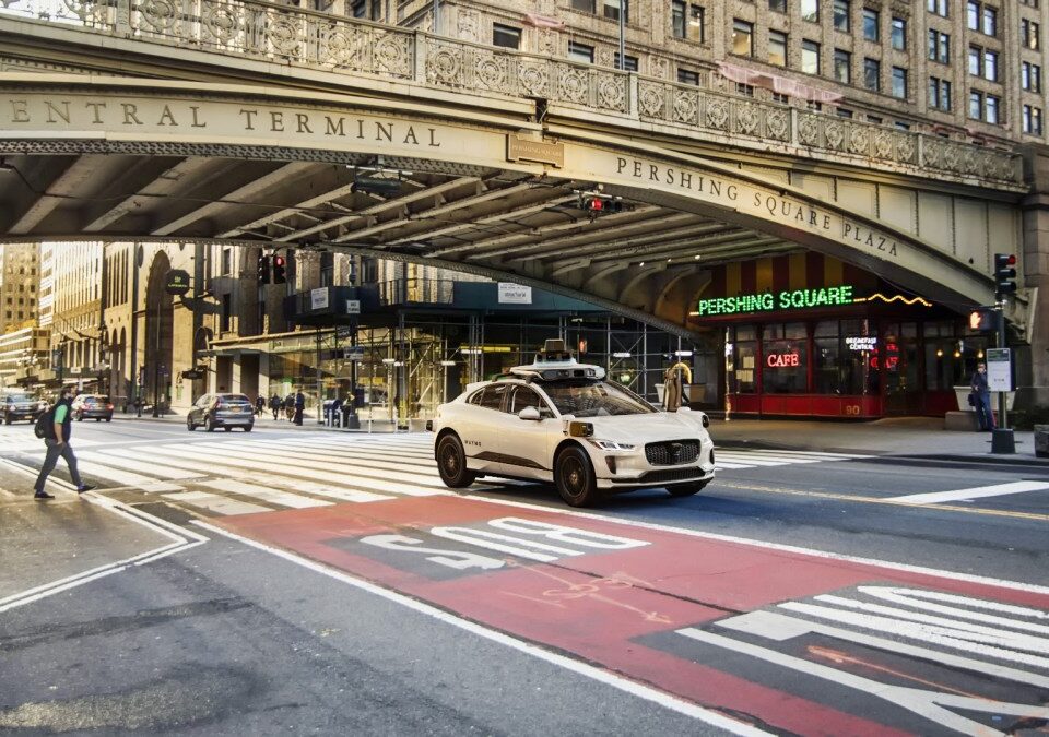 Waymo Driver Jaguar I-Pace mapping NYC at grand central
