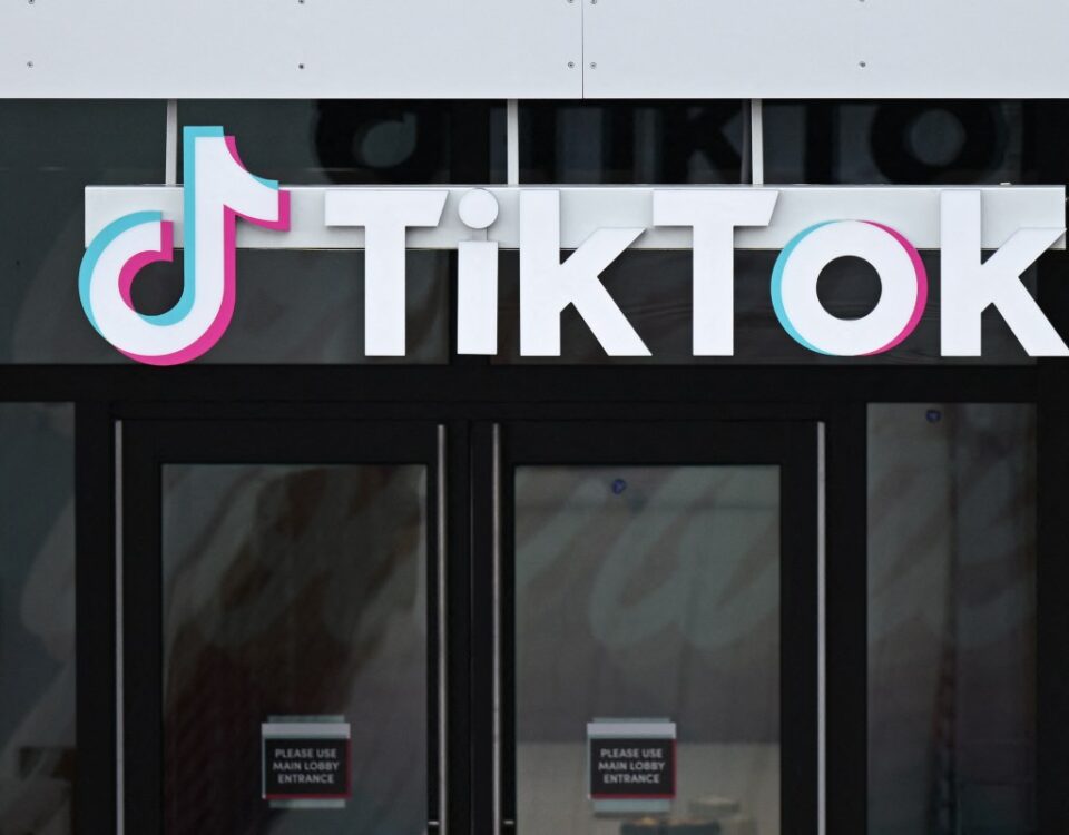 TikTok logo on a building