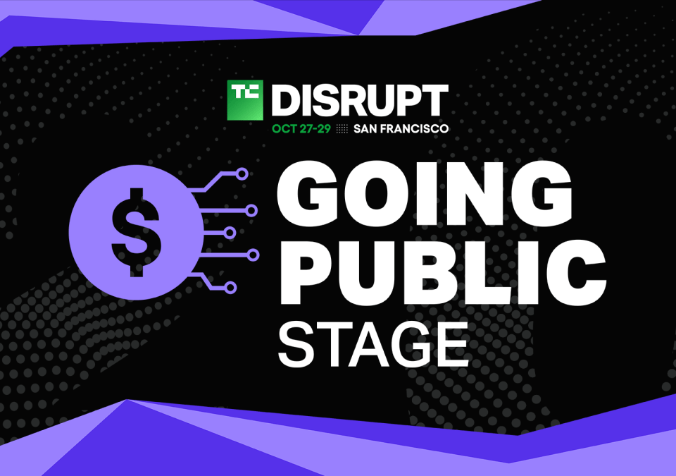 TechCrunch Disrupt 2025 Going Public Stage w/logo