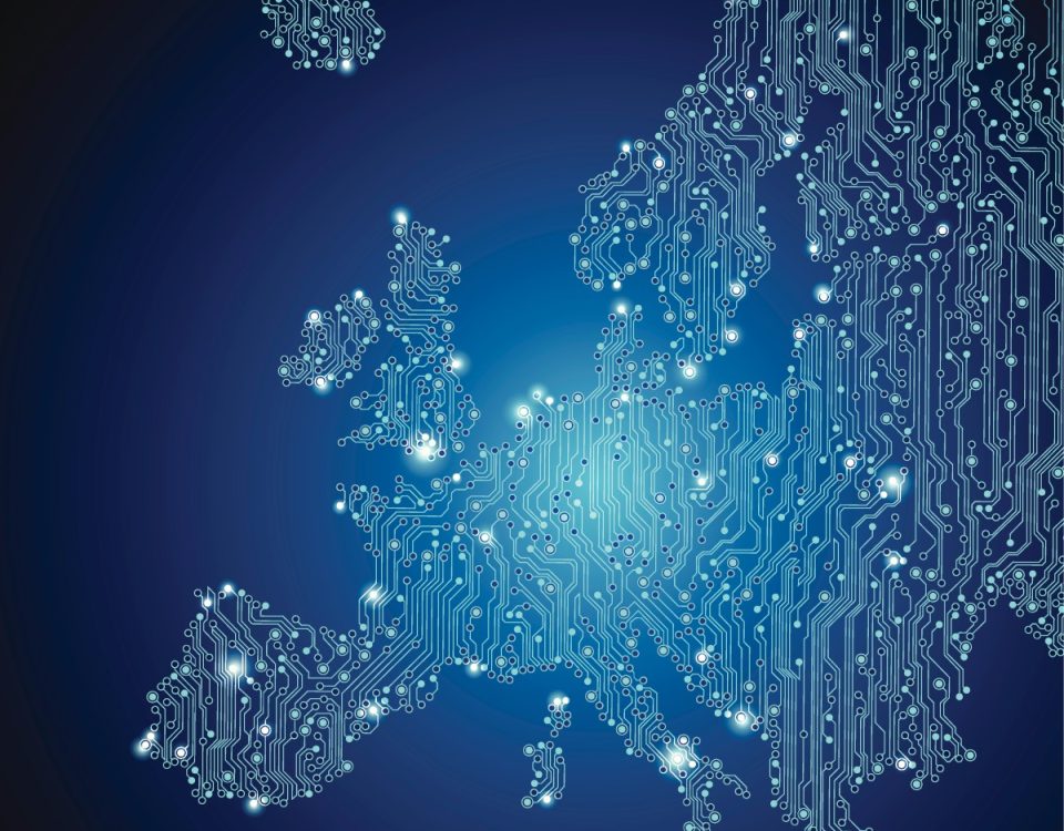 Europe Map Technology Background