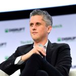 Box CEO Aaron Levie on stage at TechCrunch Disrupt in San Francisco in 2019.