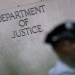 a photo of outside the DOJ in Washington DC