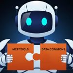 render of robot holding Data Commons and MCP Server puzzle pieces
