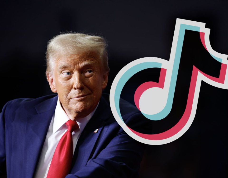 Trump and TikTok logo