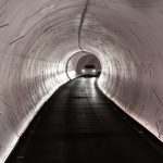 A Tesla in the Boring company tunnel in Las Vegas.