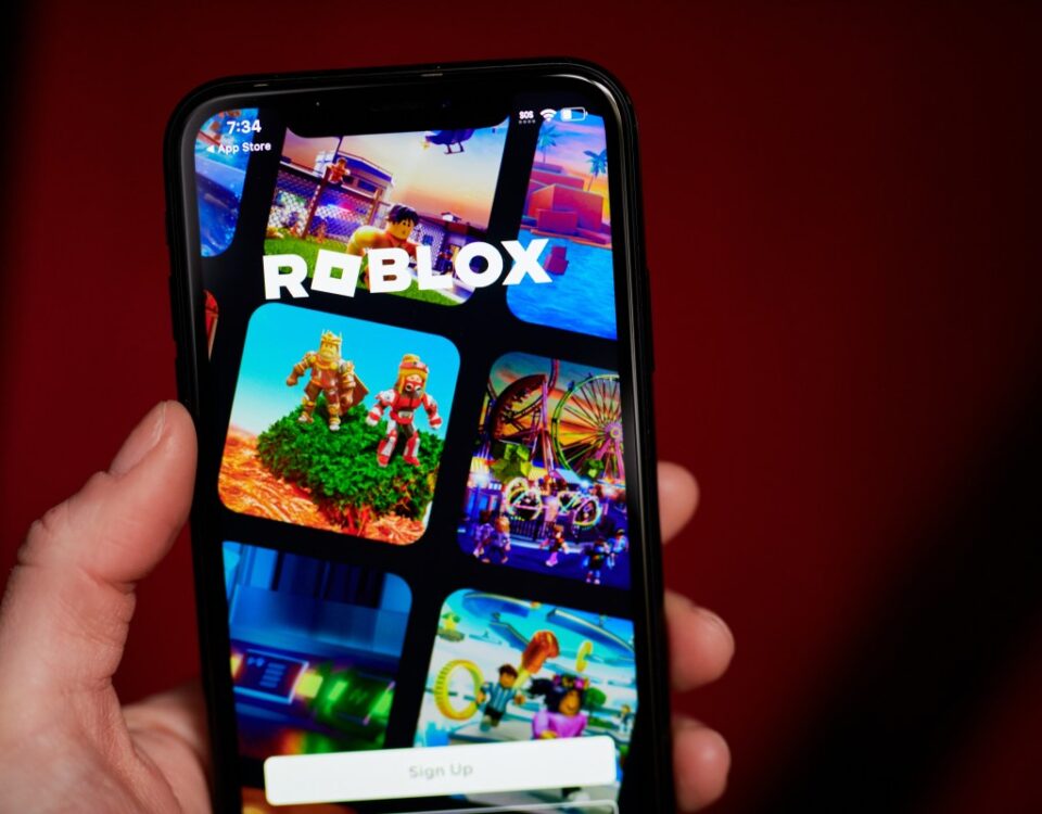 The Roblox app displayed on a smartphone
