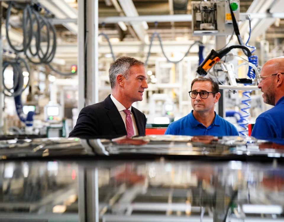 Secretary of State for Business and Trade Peter Kyle MP during a visit to Jaguar Land Rover (JLR) supplier, Webasto, in Sutton Coldfield in the West Midlands, as the carmaker extended its shutdown in the wake of a cyber attack. JLR, the UK's largest carmaker, has extended its pause in production until October 1, having a knock-on impact to the companies that supply it.