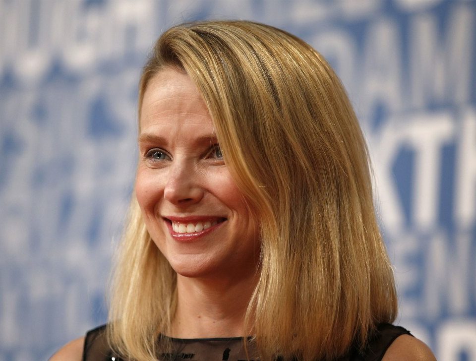 Marissa Mayer poses for a picture on the red carpet for the 6th annual 2018 Breakthrough Prizes at Moffett Federal Airfield, Hangar One in Mountain View, Calif., on Sunday, Dec. 3, 2017. (Nhat V. Meyer/Bay Area News Group)