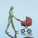 Robot walking baby carriage