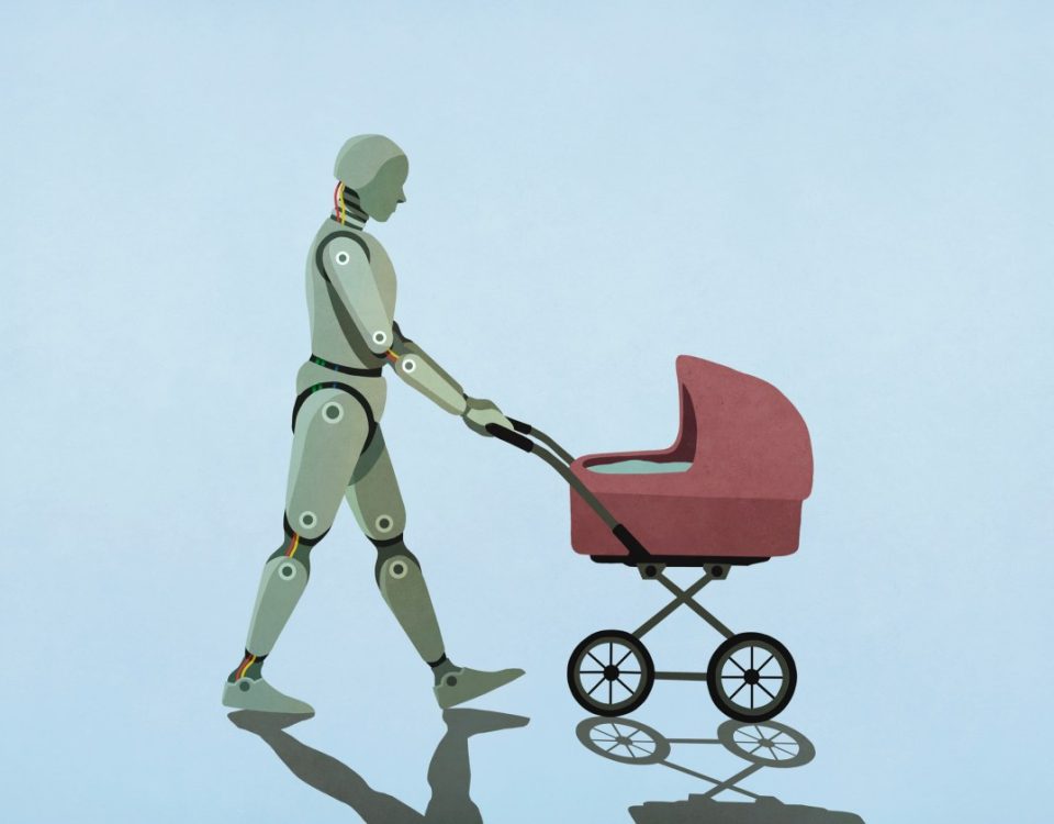 Robot walking baby carriage
