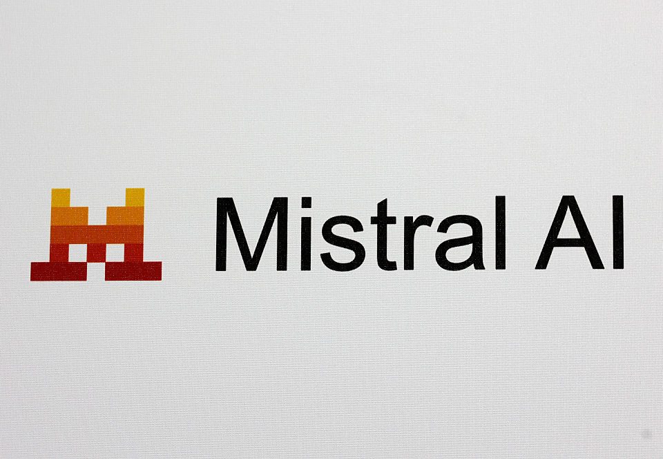 The logo of the French company Mistral AI.