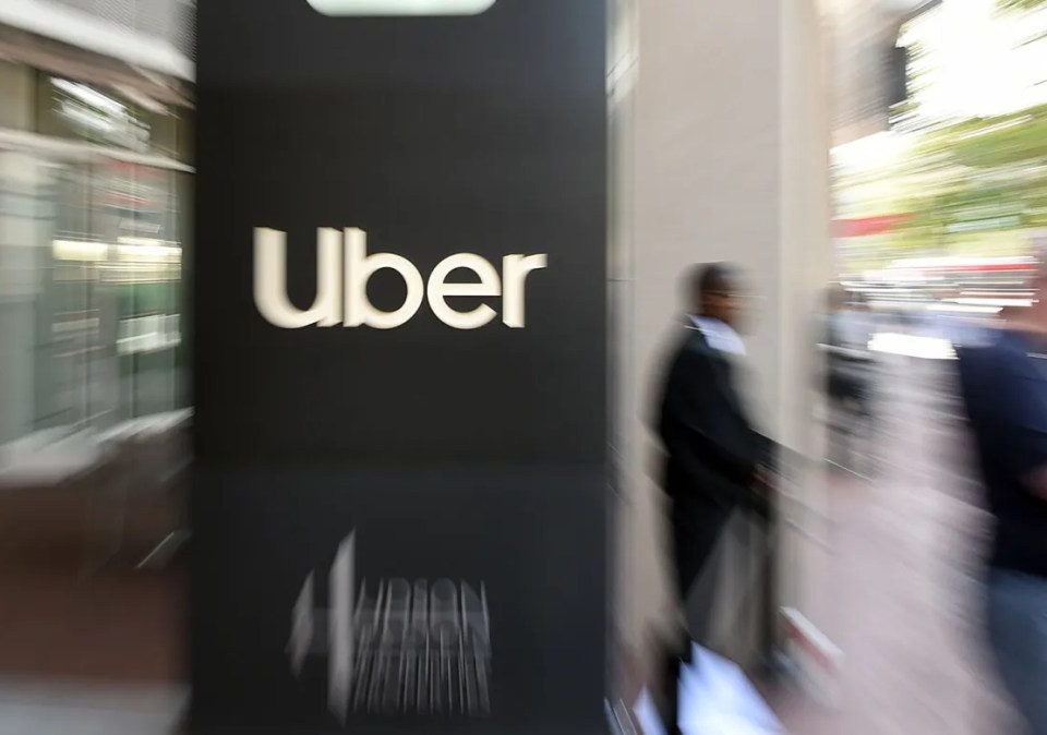 Uber logo on office wall
