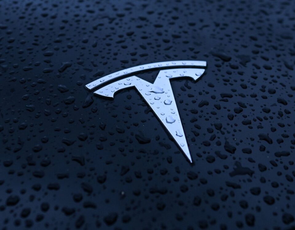 Tesla logo seen on Tesla vehicle