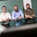 From left to right: Patrick Guiney, Cormac Chisholm, and Darren Britton of DevAlly - Photo: Conor McCabe.