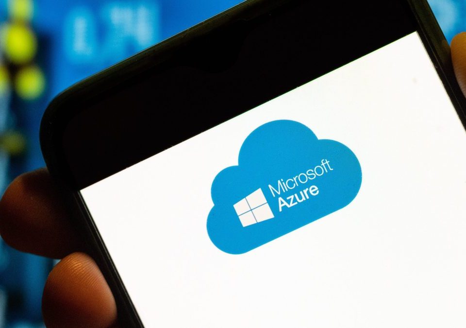Microsoft Azure logo on a smartphone screen