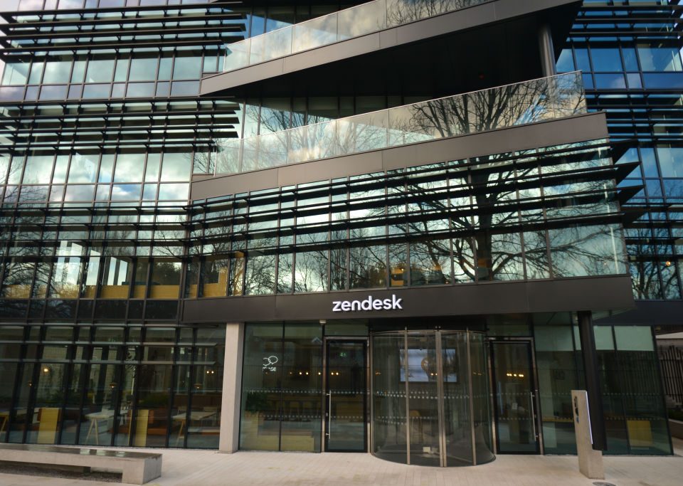 A view of Zendesk Offices, a customer service software company near the Grand Canal in Dublin.