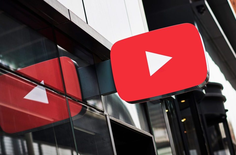 YouTube logo on building