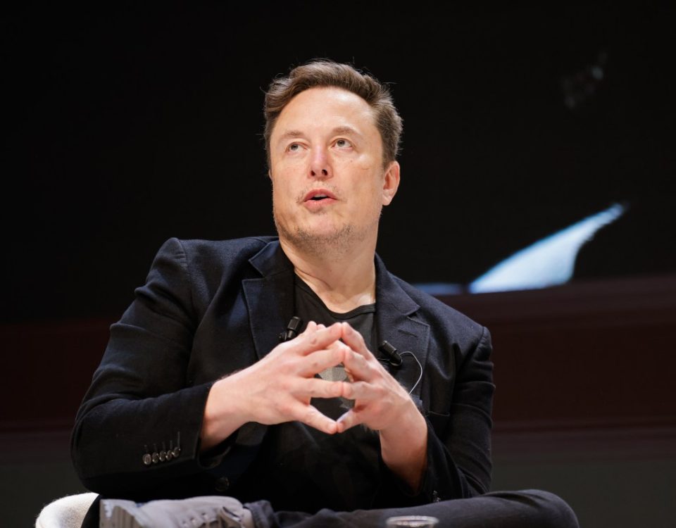 Chief Technology Officer of X Elon Musk speaks onstage during the "Exploring the New Frontiers of Innovation: Mark Read in Conversation with Elon Musk"