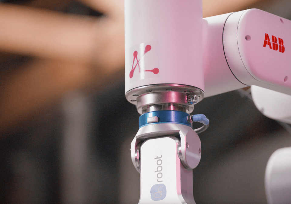 Mbod logo on robotic arm