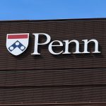PHILADELPHIA, PA - JULY 17: A general view of the Penn Shield University of Pennsylvania logo on July 17, 2025, at the University of Pennsylvania, in Philadelphia, PA.