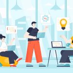 Group of developers working together.