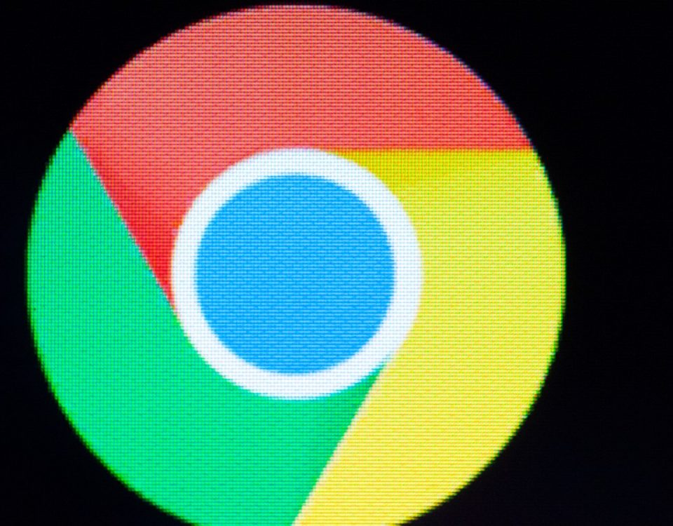 A Chrome web browser logo is seen on an Android portable device.