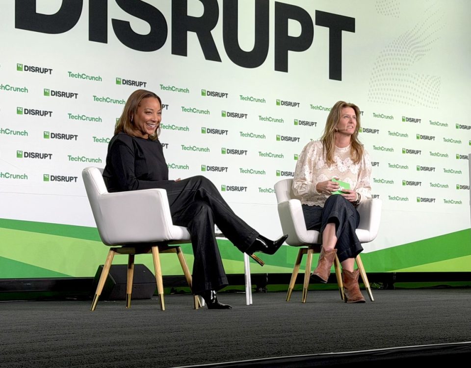 Waymo Co-CEO Takedra Mawakana and TechCrunch Transportation Editor Kirsten Korosec at TechCrunch Disrupt 2025