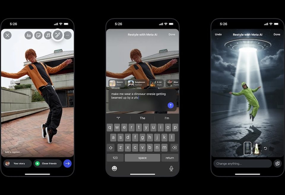يمكن لمستخدمي Instagram الآن استخدام أدوات تحرير Meta AI مباشرة في IG Stories